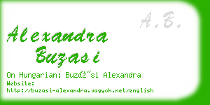 alexandra buzasi business card